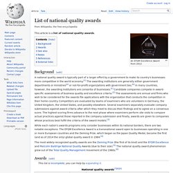 List of national quality awards