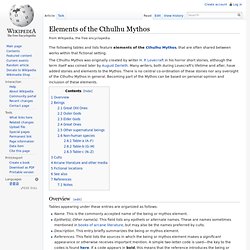 Elements of the Cthulhu Mythos