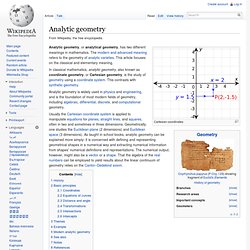 Analytic geometry