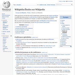 Wikipédia:Études sur Wikipedia