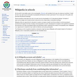 Wikipedia in schools