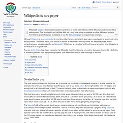 Wiki is not paper