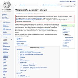 Wikipedia:Namenskonventionen