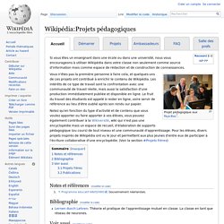 Wikipédia:Projets pédagogiques