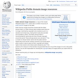 Wikipedia:Public domain image resources