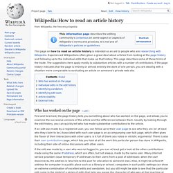 Wikipedia:How to read an article history - Wikipedia