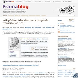 Wikipédia et éducation : un exemple de réconciliation 3/6 - Fram