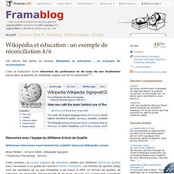 Wikipédia et éducation : un exemple de réconciliation 4/6 - Fram