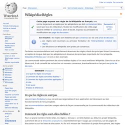 Wikipédia - Règles
