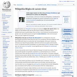 Wikipédia:Règles de savoir-vivre