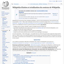 Wikipédia:Citation et réutilisation du contenu de Wikipédia