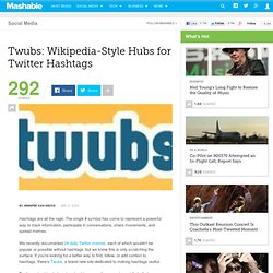 Twubs: Wikipedia-Style Hubs for Twitter Hashtags