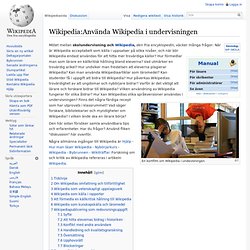 Använda Wikipedia i undervisningen
