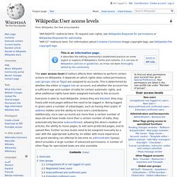 Wikipedia:User access levels