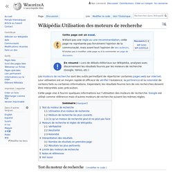 Wikipédia:Utilisation des moteurs de recherche