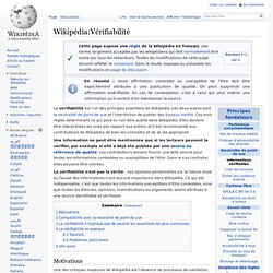 Wikipédia:Vérifiabilité