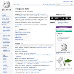 Wikipedia Zero - Wikipedia, the free encyclopedia