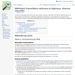 WikiProject France/Parcs nationaux et régionaux, réserves naturelles