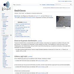 Emil Cioran - Wikiquote, le recueil de citations libre