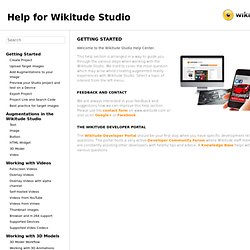 Help for Wikitude Studio documentation