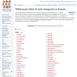 Wiktionnaire:Index de mots manquants en français