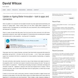 Update on Ageing Better Innovation – look to apps and connectors