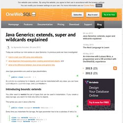 Java Generics: extends, super and wildcards explained