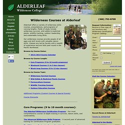 Wilderness Courses at Alderleaf Wilderness College