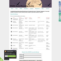 Wildlife Sound Recording Society - Listen