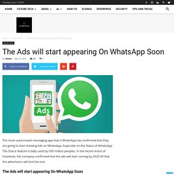 The Ads will start appearing On WhatsApp Soon - The BRO Tech