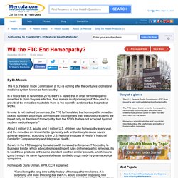 Will the FTC End Homeopathy?