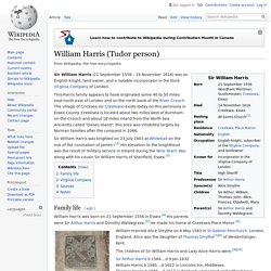 William Harris (Tudor person) many greats grampa