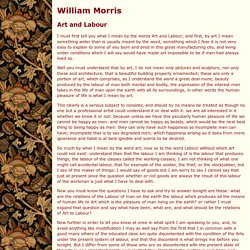 William Morris - Art and Labour