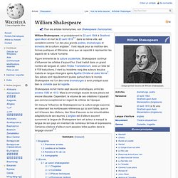 L'identité de William Shakespeare ?