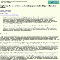 Exploring blogs as learning spaces in higher education