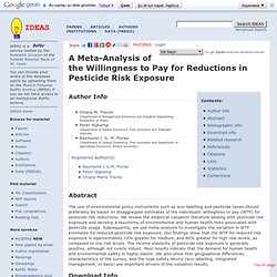 A Meta-Analysis of the Willingness to Pay for Reductions in Pesticide Risk Exposure