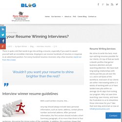 Win an interview with your resume!!