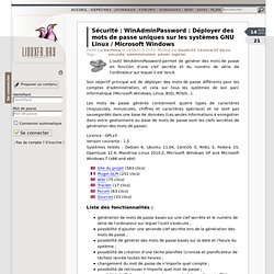 WinAdminPassword : Déployer des mots de passe uniques sur les systèmes GNU Linux / Microsoft Windows