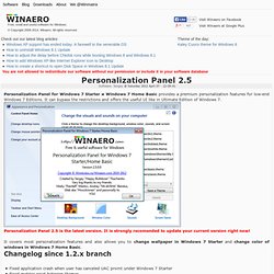 Personalization Panel 2.5 - enjoy with personalization in Windows 7 Starter and Windows 7 Home Basic