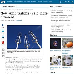 New wind turbines said more efficient