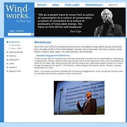 Wind Energy & Renewable Energy Tariff Workshops by Paul Gipe