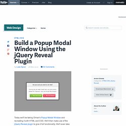 Build a Popup Modal Window Using the jQuery Reveal Plugin