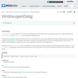 window.openDialog - MDC