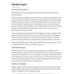 Window repair