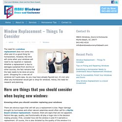 Window Replacement – Things To Consider