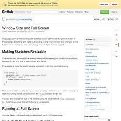 Window Size and Full Screen · processing/processing Wiki