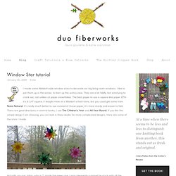 Window Star tutorial Duo Fiberworks
