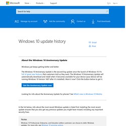 Windows 10 update history - Windows Help