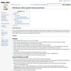 Windows 2012 guest best practices
