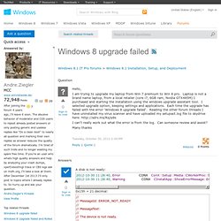 Windows 8 upgrade failed